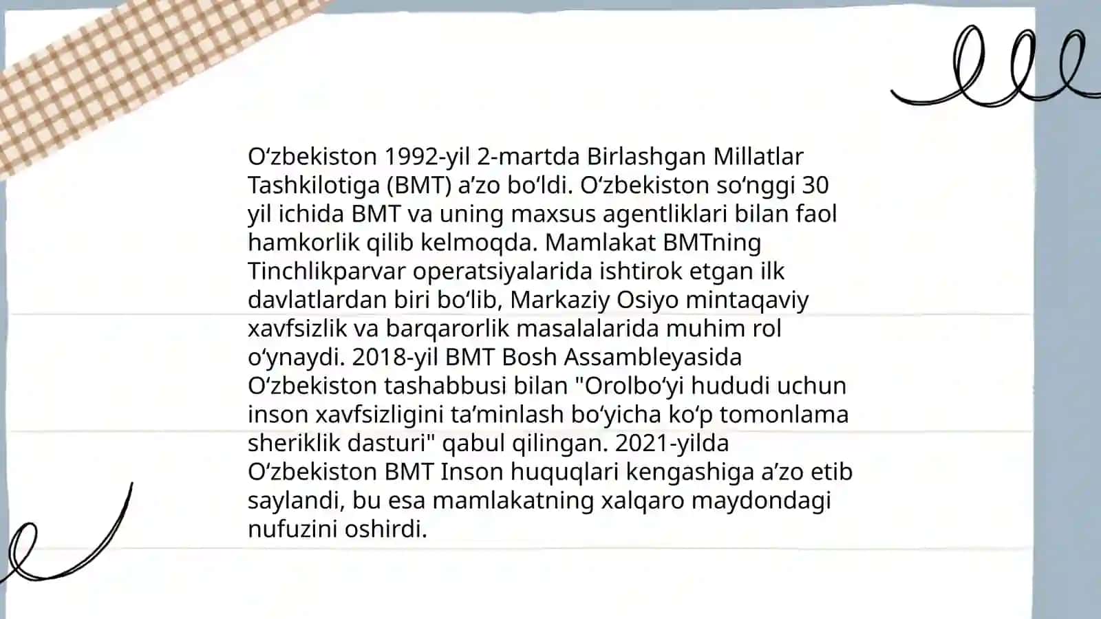 O‘zbekistonning xalqaro tashkilotlar bilan hamkorlik aloqalari 3