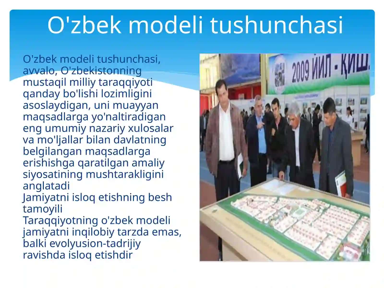 O'zbekiston Respublikasi Taraqqiyot O'zbek Modeli 3