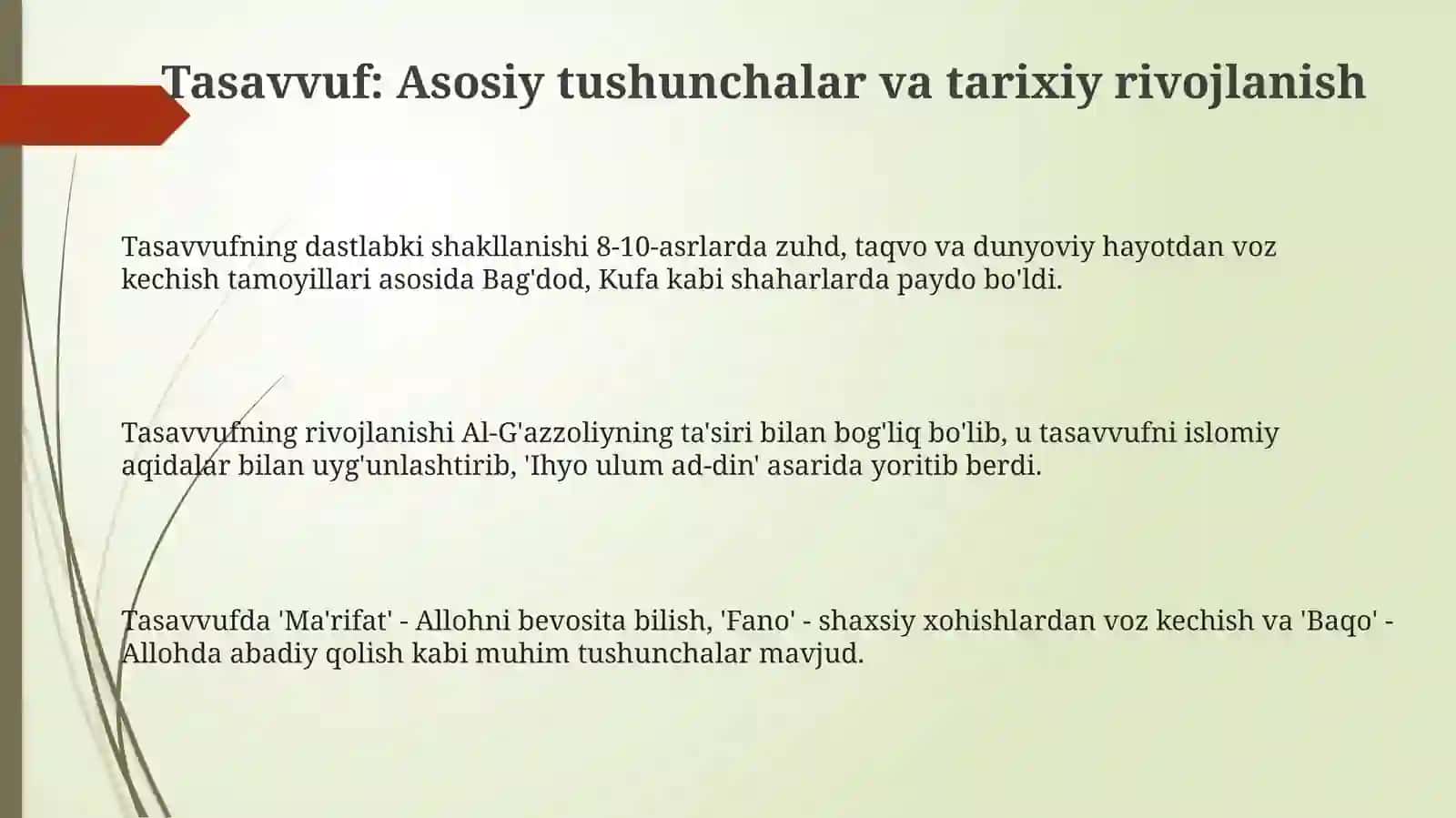 Tasavvuf ta’limoti va tariqatlari 3