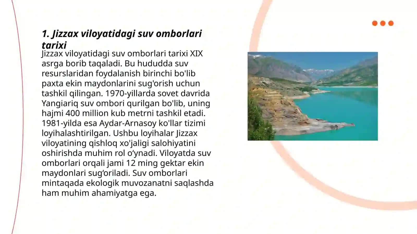 Jizzax viloyati suv omborlari 3