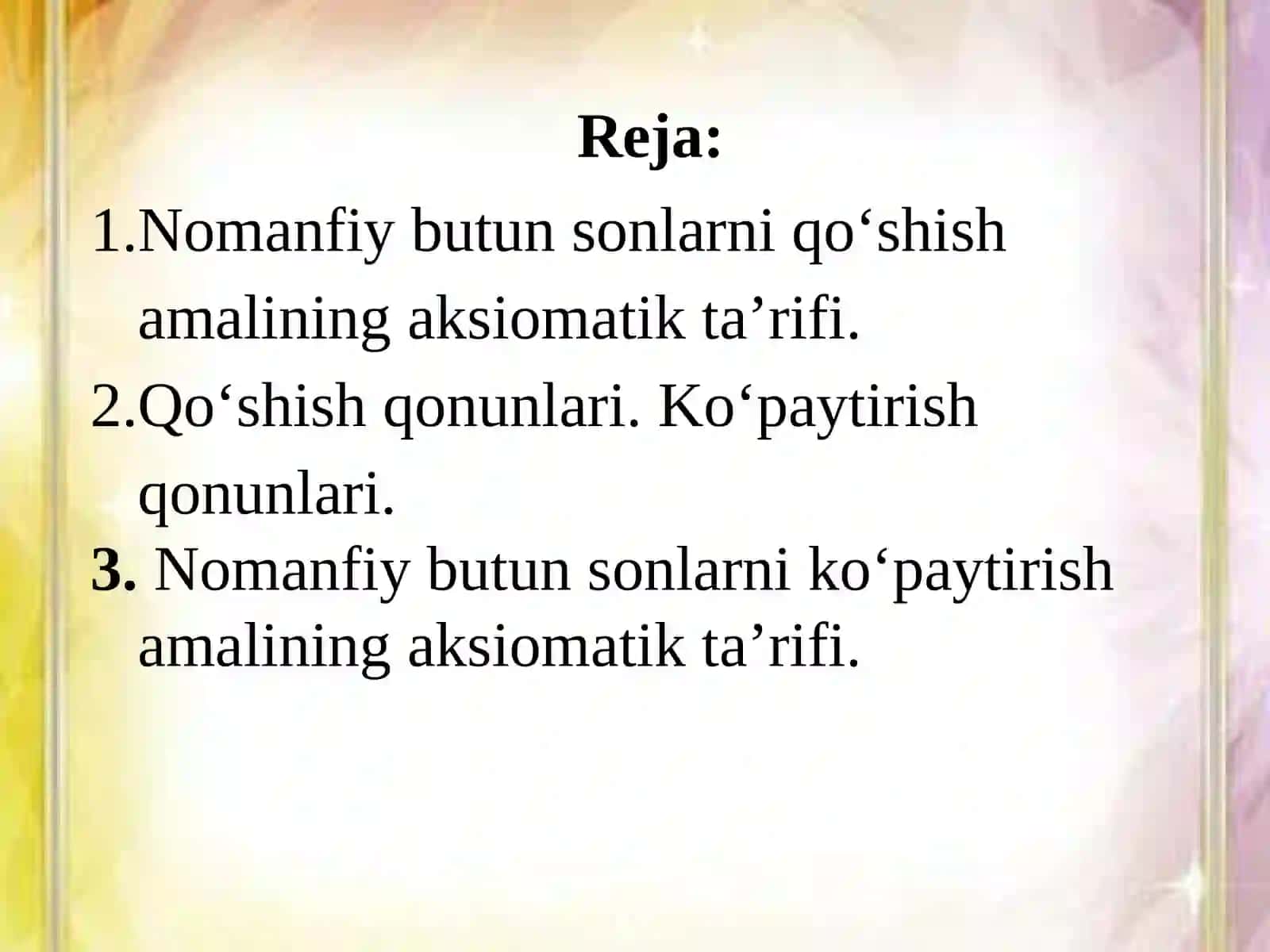 10-mavzu. Qo‘shish qonunlari 3
