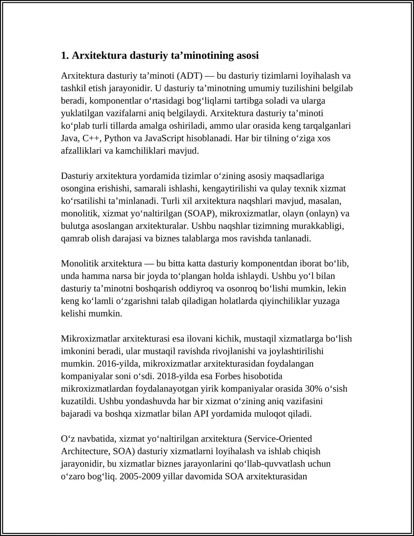 Arxitektura Dasturiy Ta'minoti 3