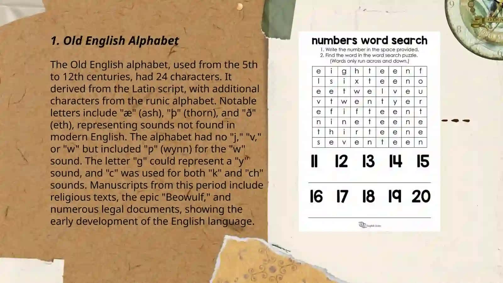 Old English Vocabulary 3