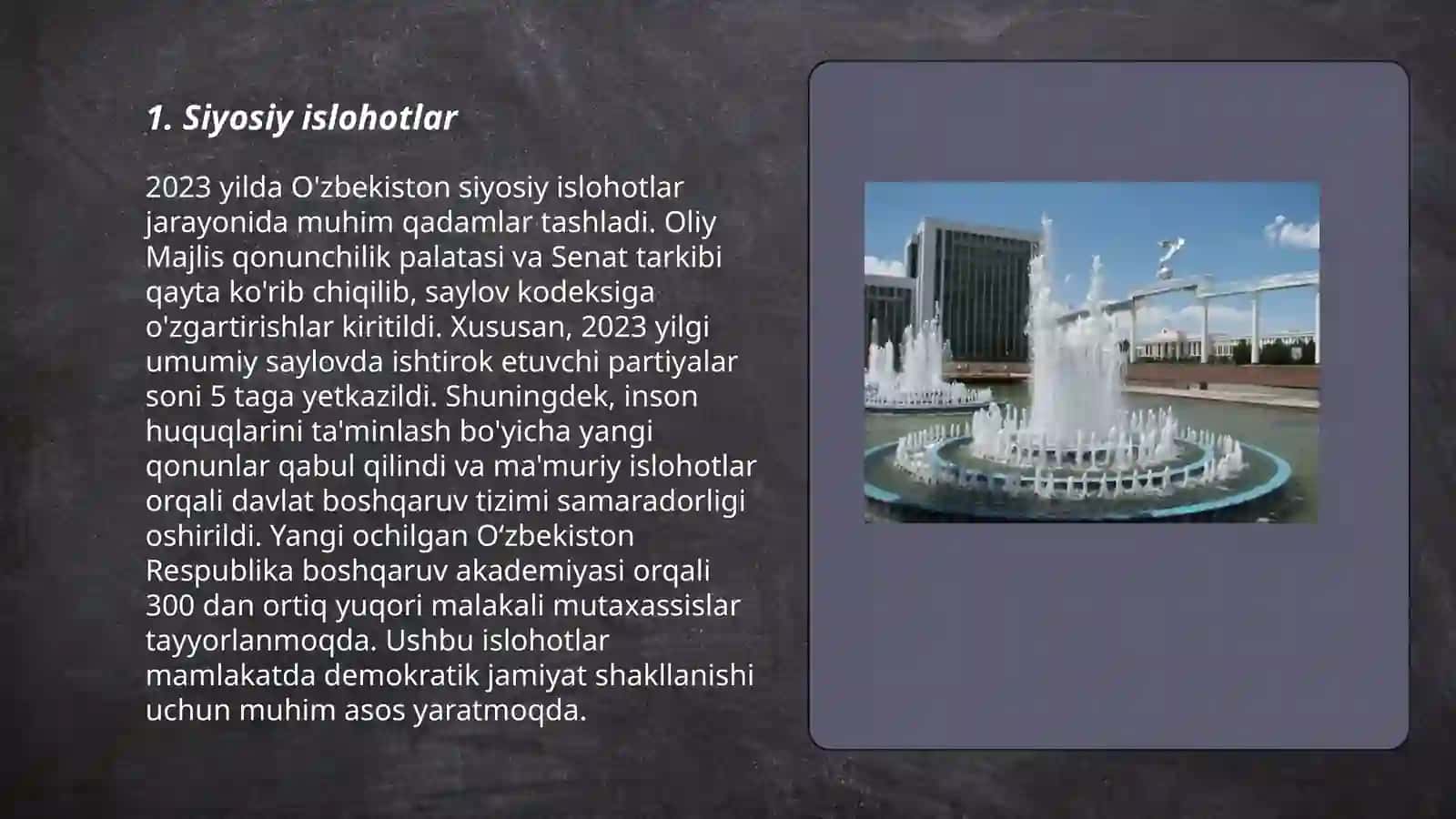 Mustaqilik yillarida oʼzbegistonda boʼlgan islohotlar 3