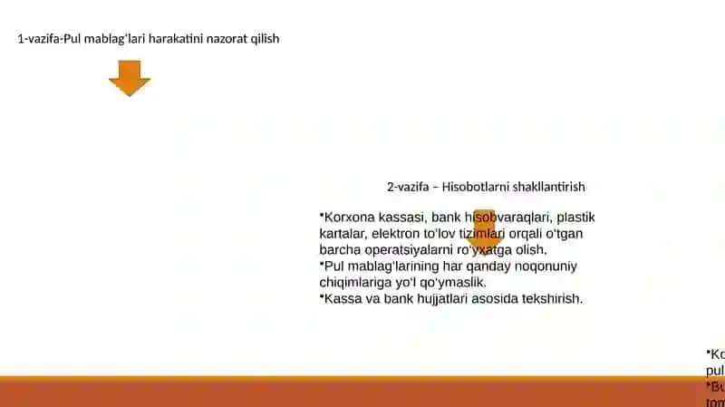 Pul mablag'lari hisobining vazifalari 3