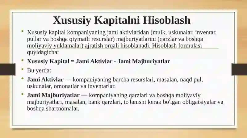 Xususiy kapital tahlili 3