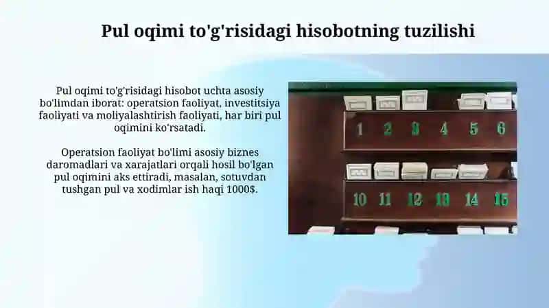 Pul oqimi to'g'risidagi hisob 3