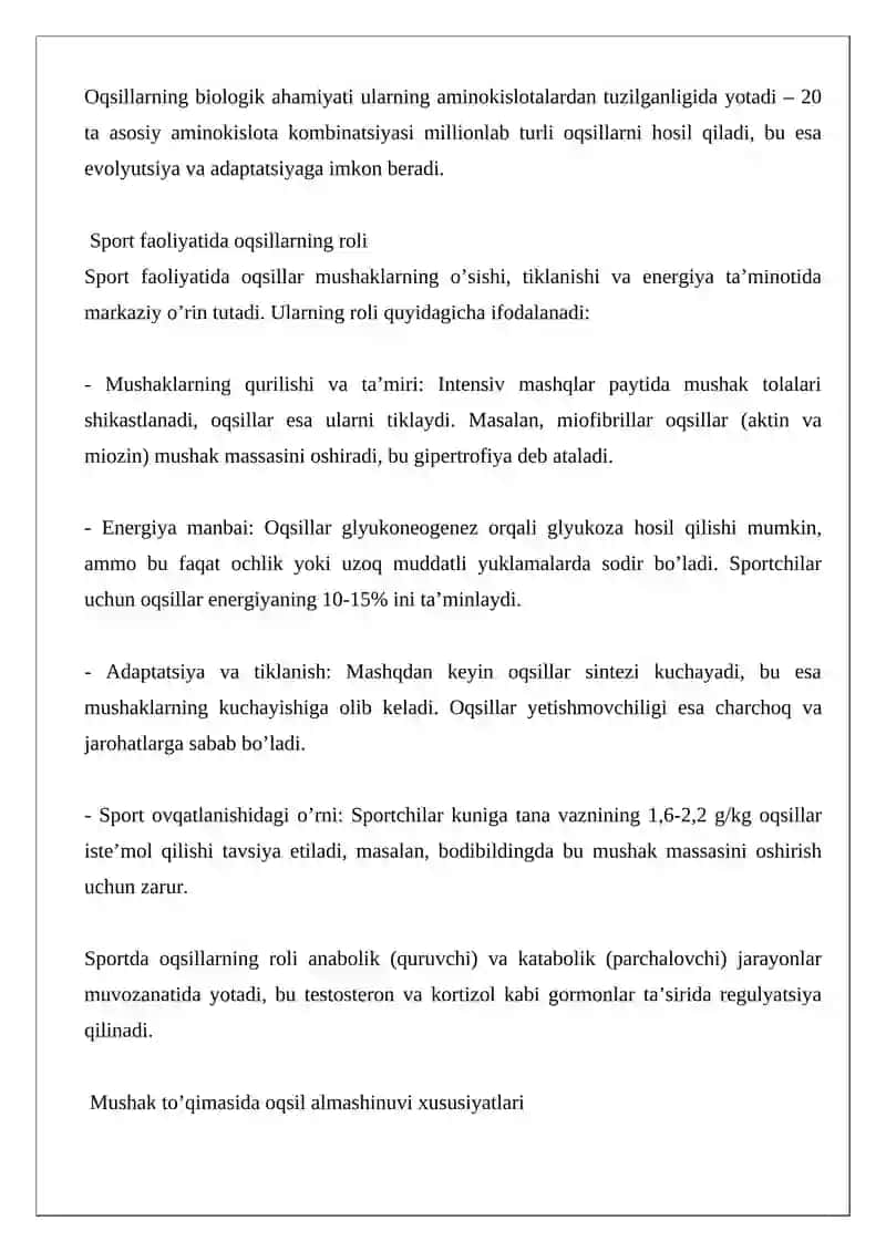 Oqsillarning biokimyoviy o’zgarishi 3