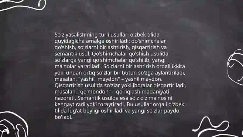 So'z yasalishining o'zgarishi 3