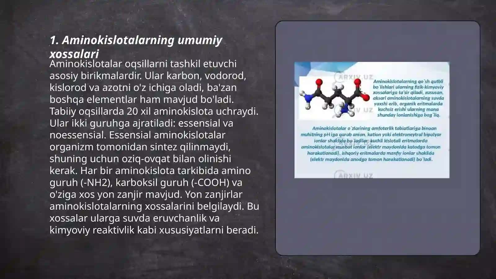 Aminokislotalarga xos sifat reaksiyalar 3