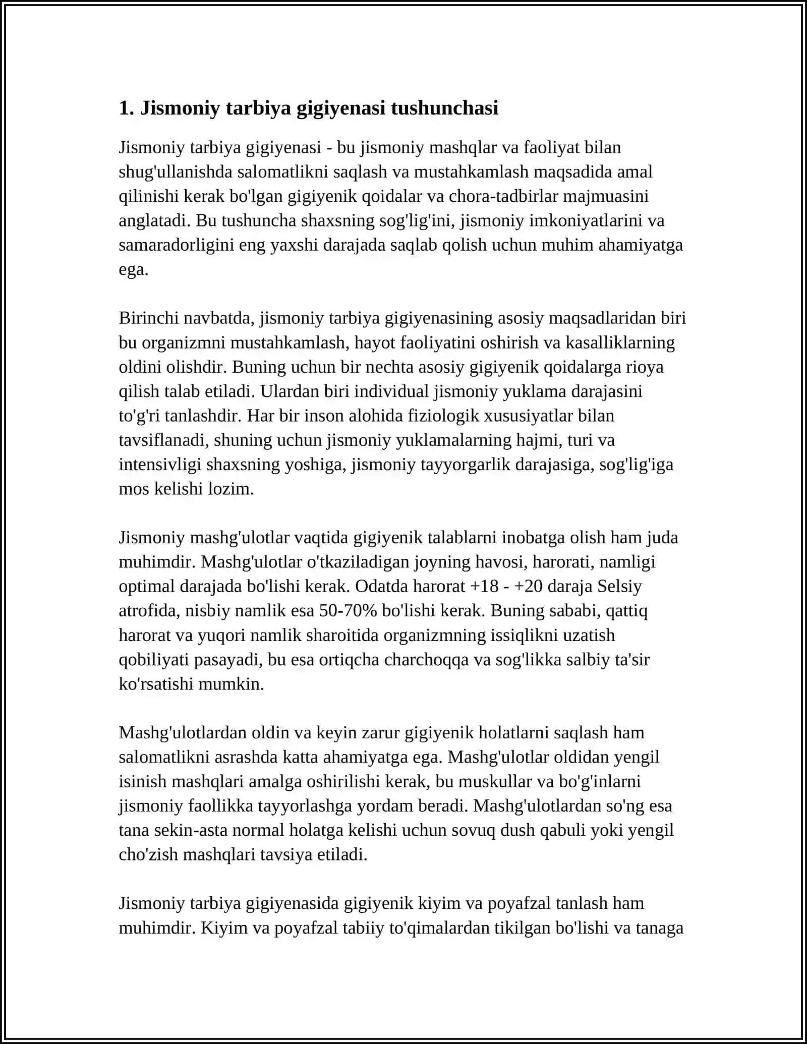 JISMONIY TARBIYA GIGIYENASI VA SPORTNING TIBBIY FIZIOLOGIK ASOSLARI 3