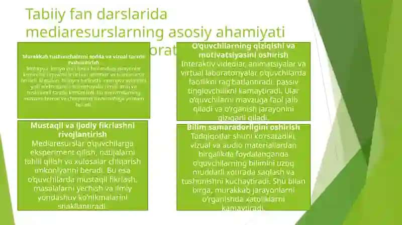 Tabiiy fan darslarida media resurslarining o‘rni va ahamiyati 3