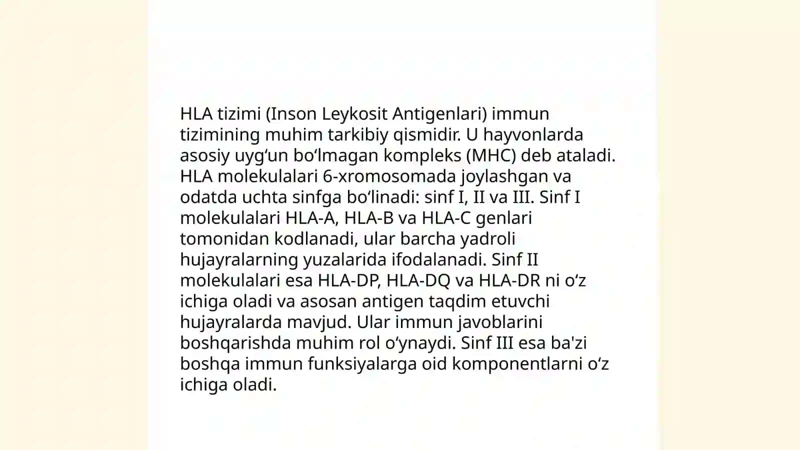 HLA- tizimi (MHC-tizimi). Komplement tizimi 3