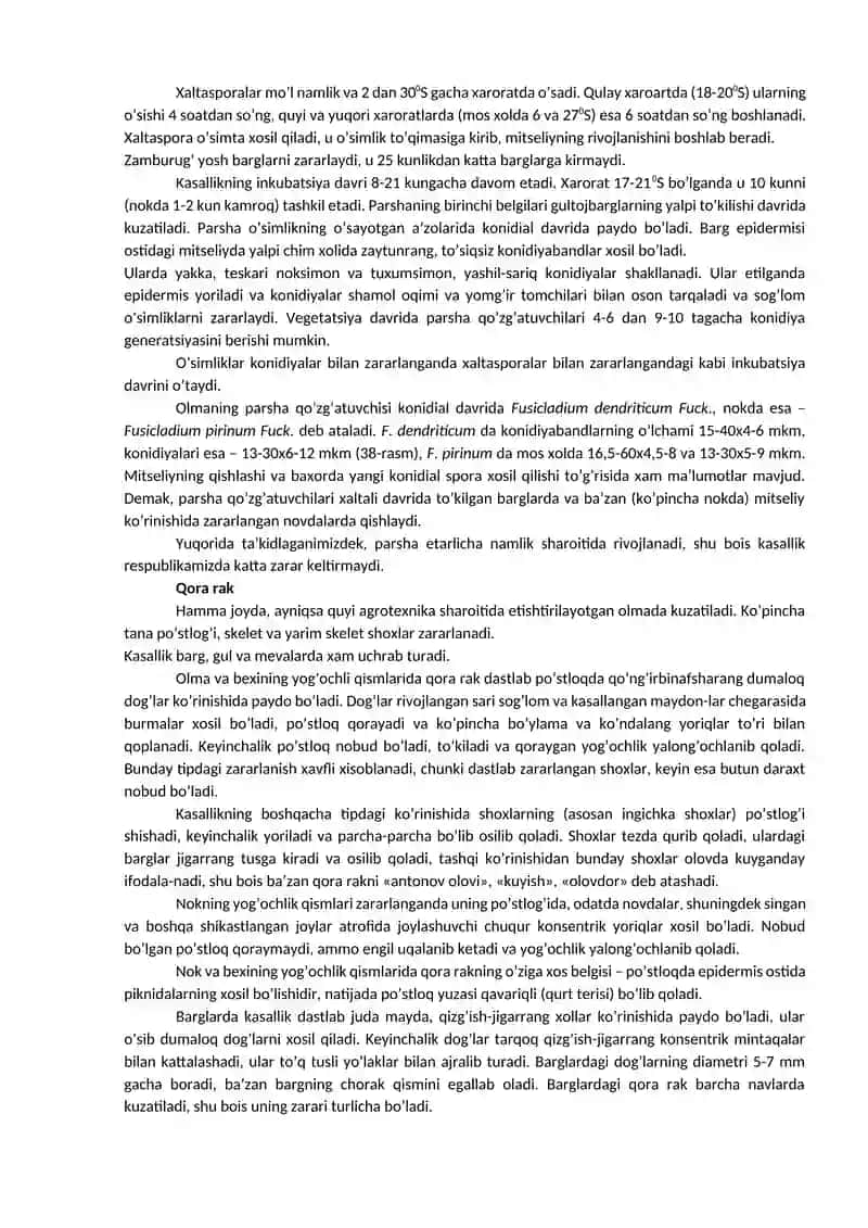 Urug’ mevali daraxtlarning kasalliklari 3