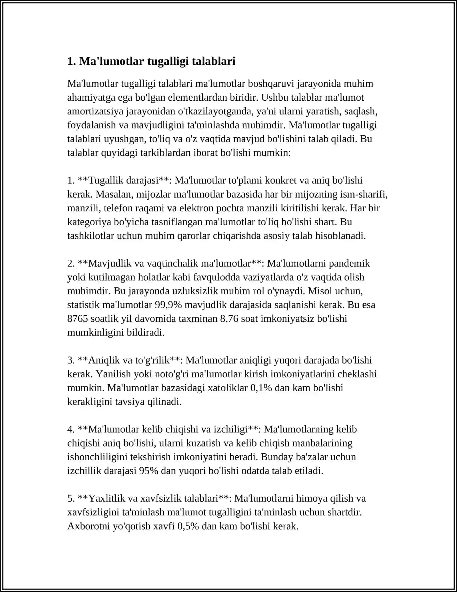 XESH – FUNKSIYALAR ASOSIDA MA’LUMOT BUTUNLIGINITEKSHIRISH 3