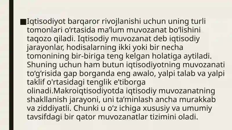 Iqtisodiyotda Muvozanat va Tebranish Jarayonlari 3