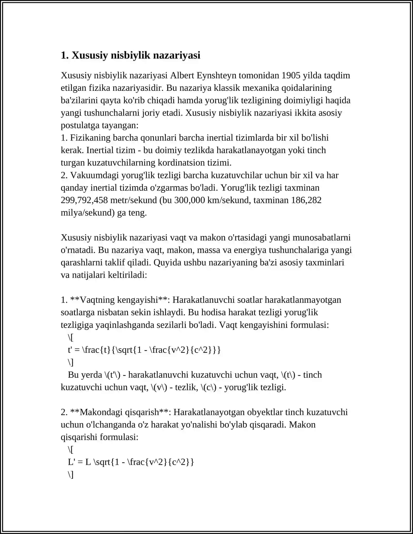 NISBIYLIK NAZARIYASI ELEMENTLARI 3