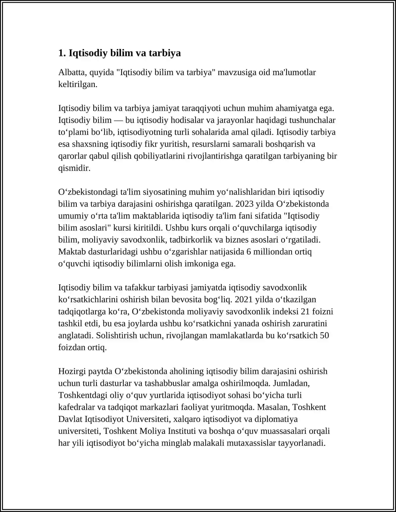 IQTISODIY VA EKALOGIK TARBIYA 3