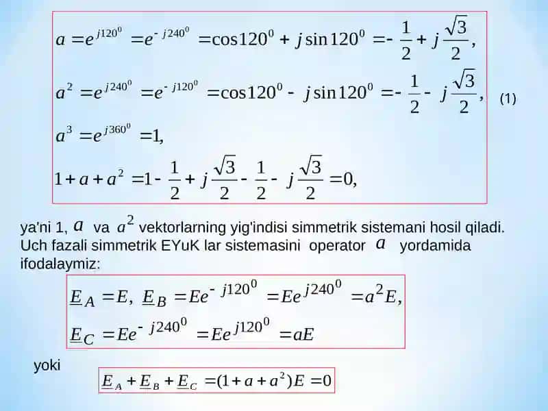 Simmetrik tashkil etuvchilar usuli 3