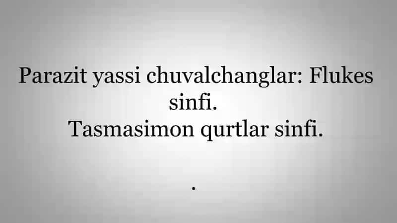 Parazitlar haqida dars 3