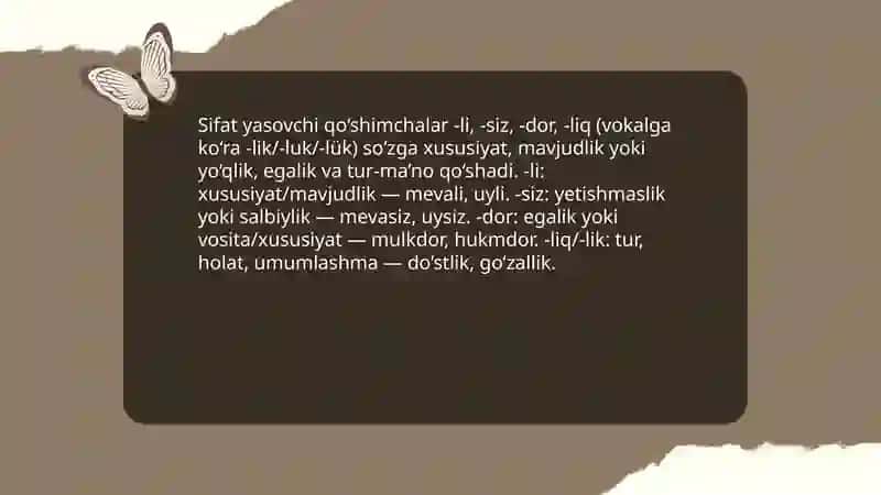 Affiksatsiya va kompozitsiya usullari bilan sifat yasalishi 3