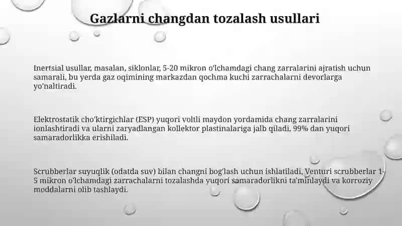 Gazlarni changdan tozalash 3