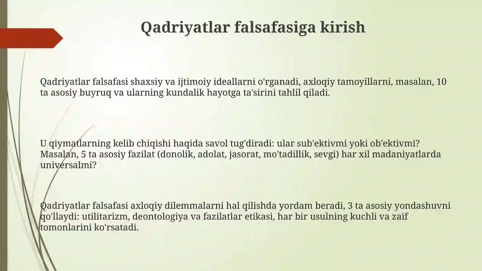 Qadriyatlar falsafasi 3