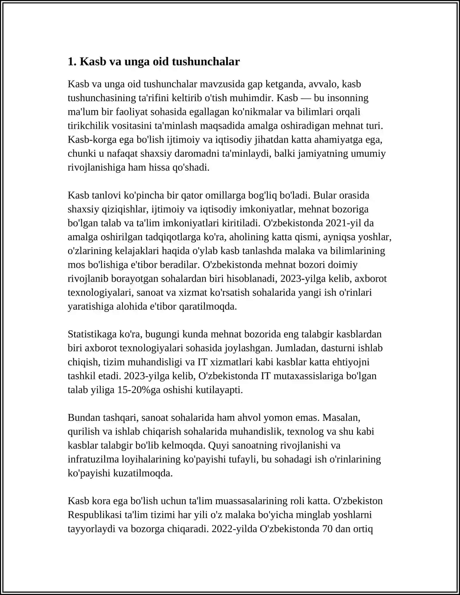 KASB VA MUTAXASSISLIK TUSHUNCHALARI 3