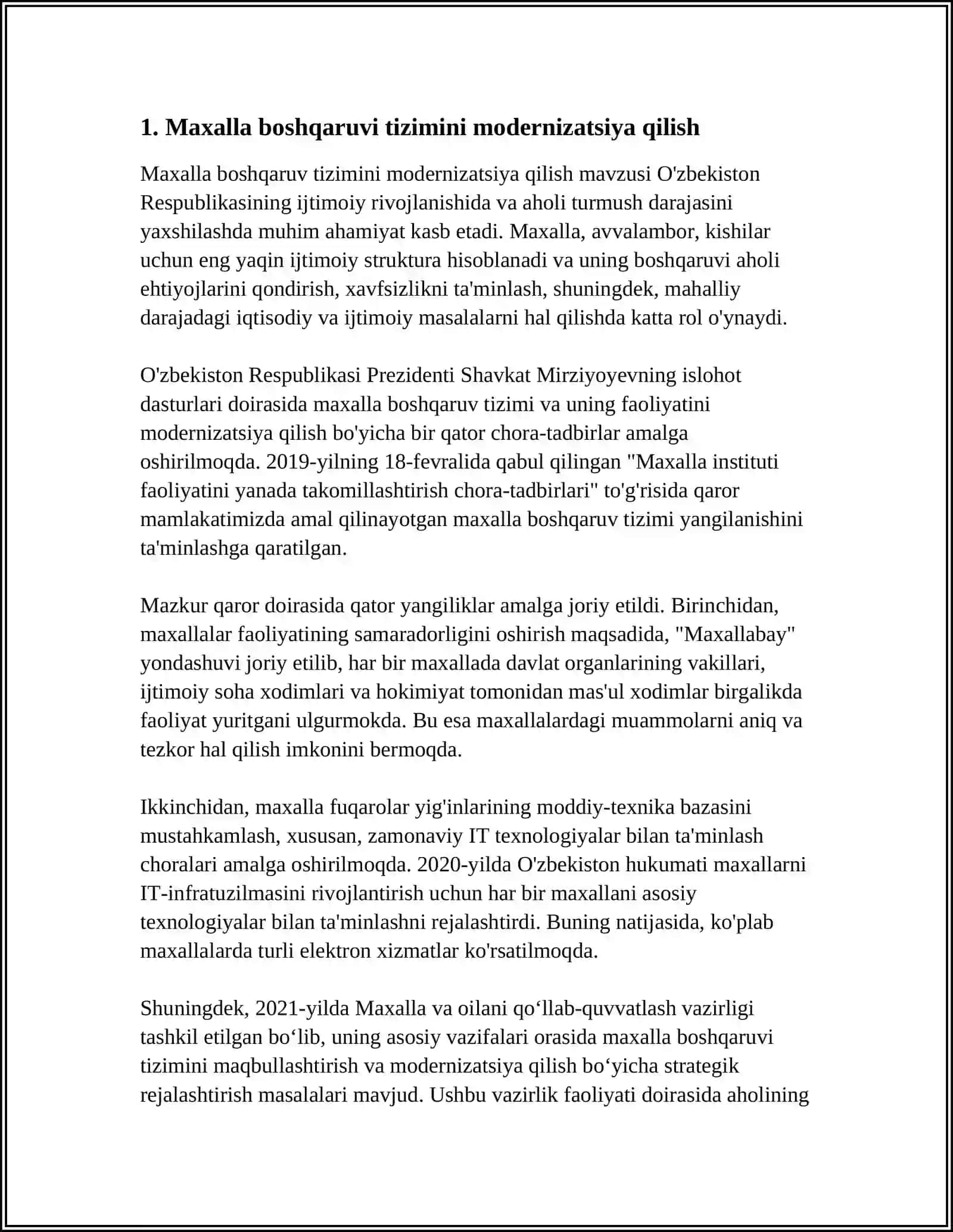 MAXALLA MAVZUSIDA TEZIS 3