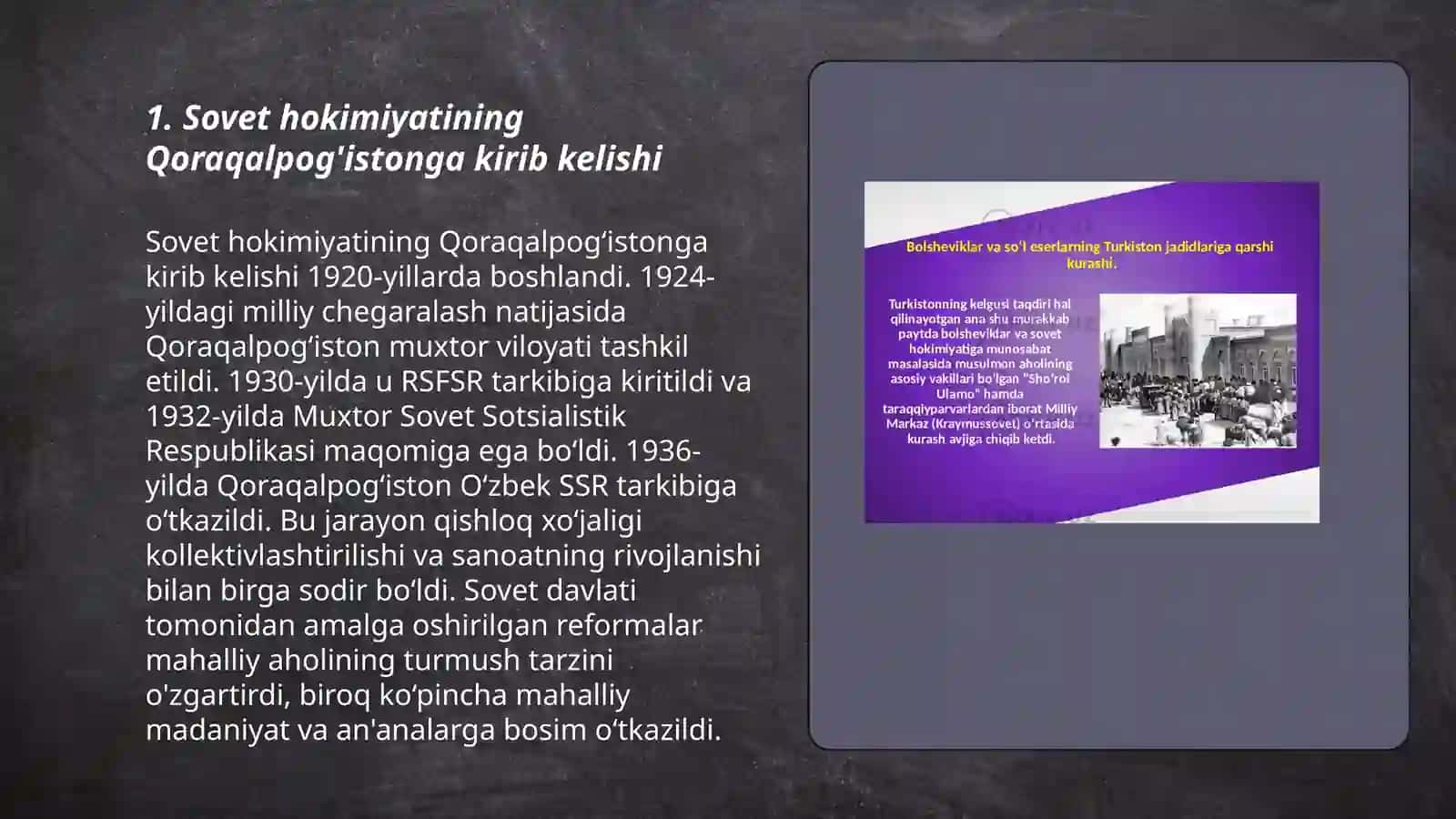 1917-1991 yillarda Qoraqalpog'istonda sovet hokiimiyati o'rnatilishi va mustahkamlanishi 3