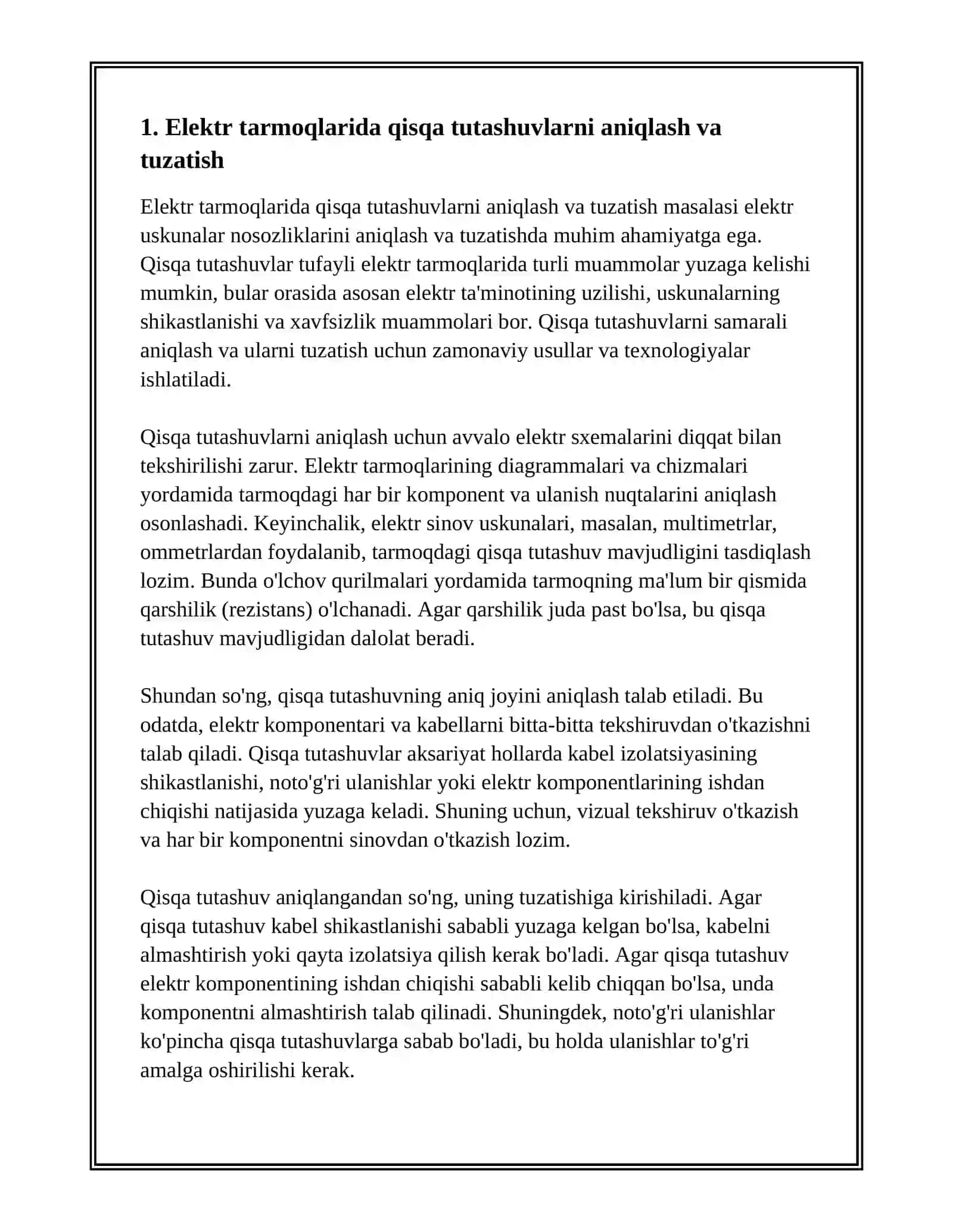 ELEKTR USKUNALAR NOSOZLIKLARINI ANIQLASH VA TUZATISH 3