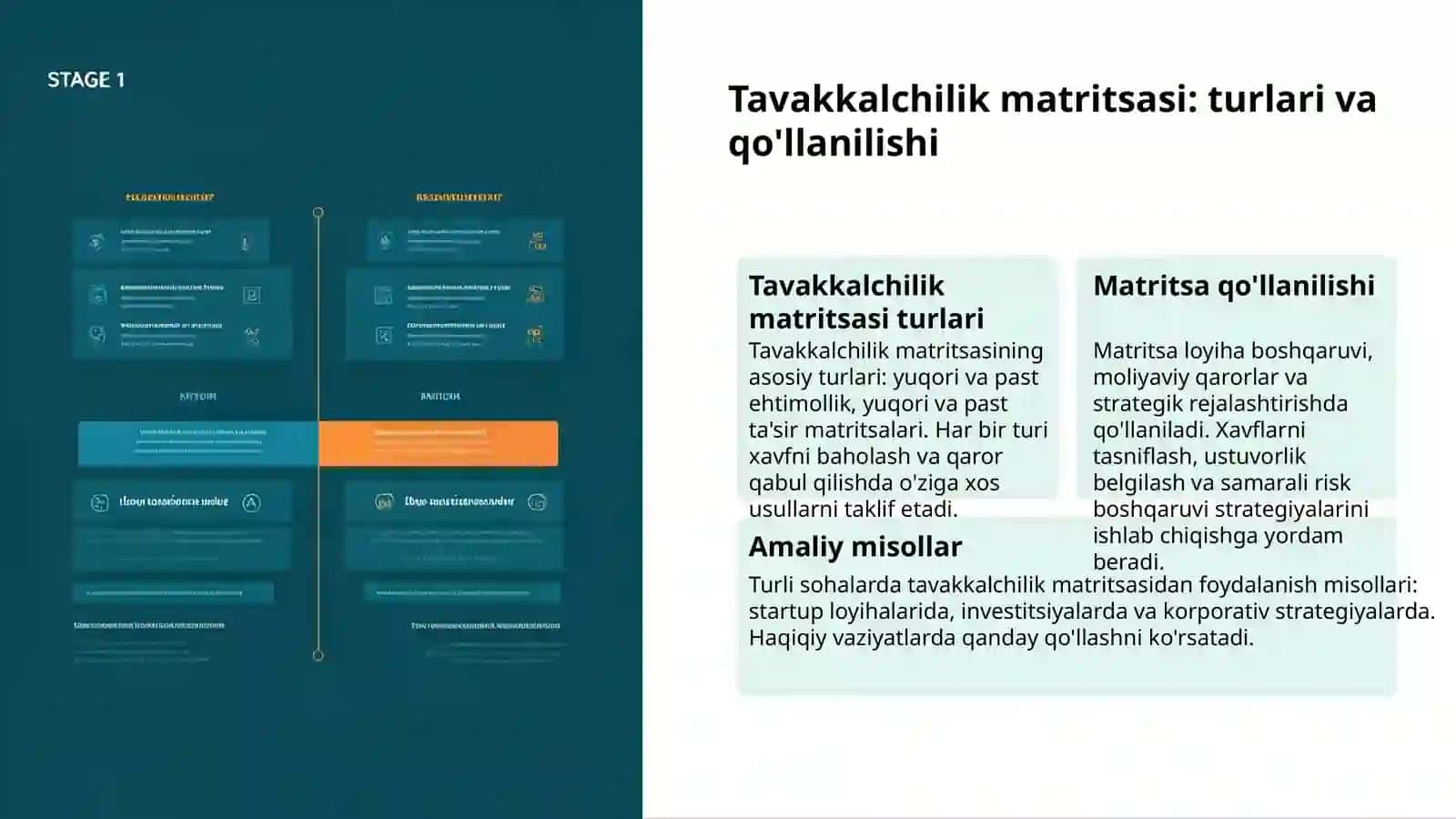 Tavakkalchilikni boshqarish: asosiy funksiyalar 3