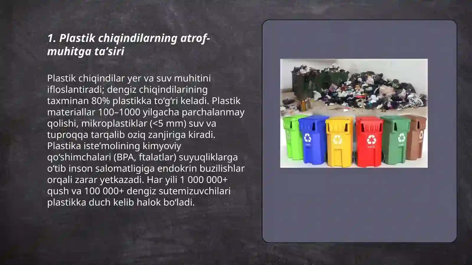 Chiqindilar va plastik muammolar 3