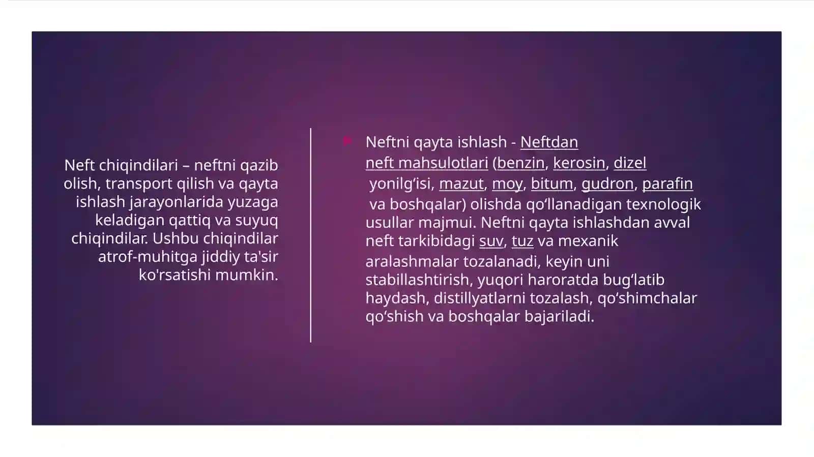 Neft chiqindilarini atrof-muhitga ta'siri 3