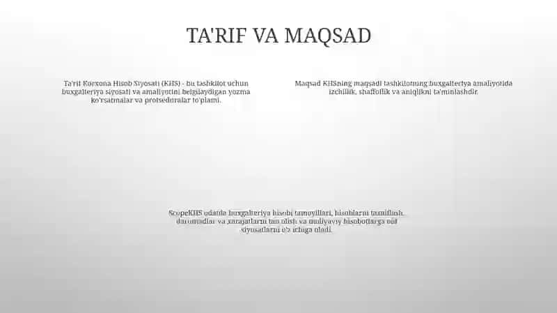 Korxona Hisob Siyosati 3