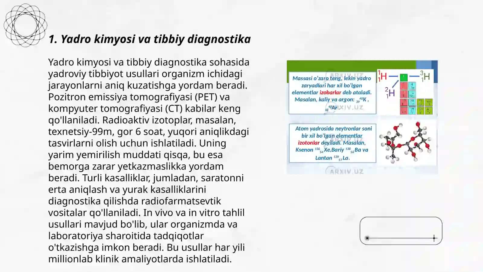 Yadro kimyosining tibbiyotdagi o'rni 3