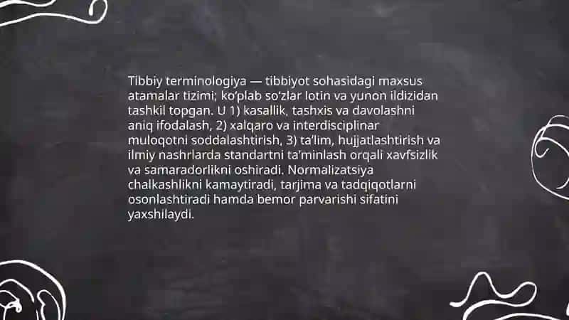 Tibbiy terminologiyaga kirish: taʼrif va ahamiyati 3