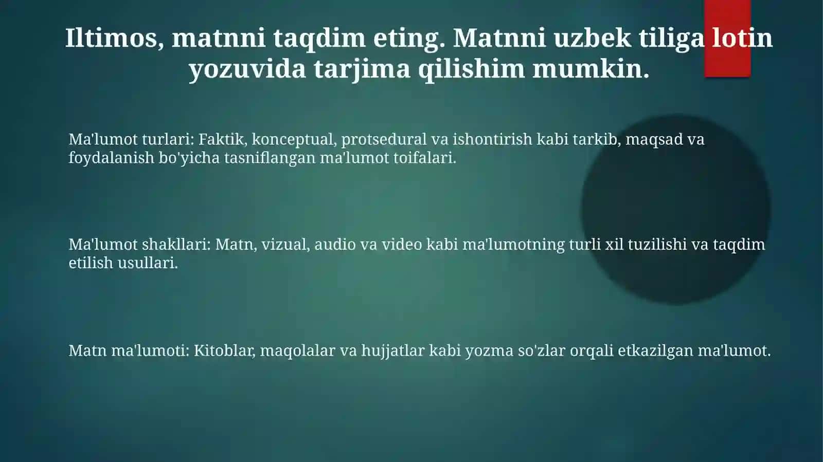 Ma'lumot turlari 3