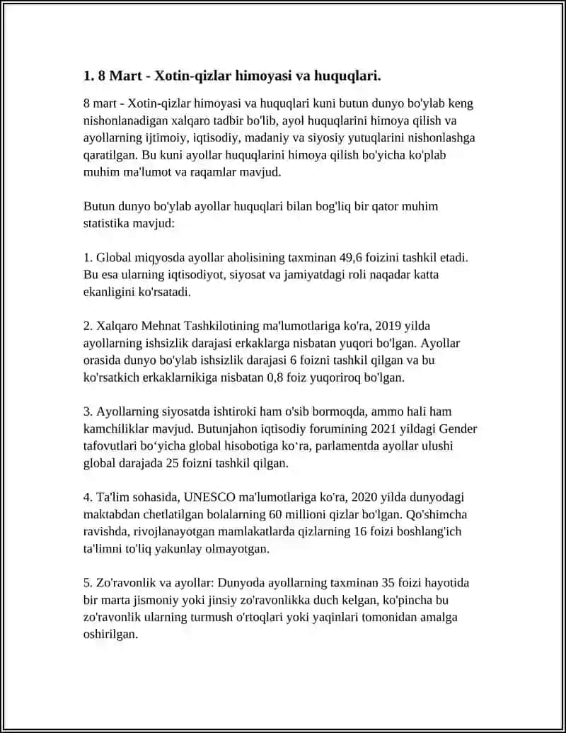 BAHOR GULLARIDAN YARALGAN ONA 8 MART - XALQARO XOTIN - QIZLAR KUNIGA BAG'ISHLAB. 3