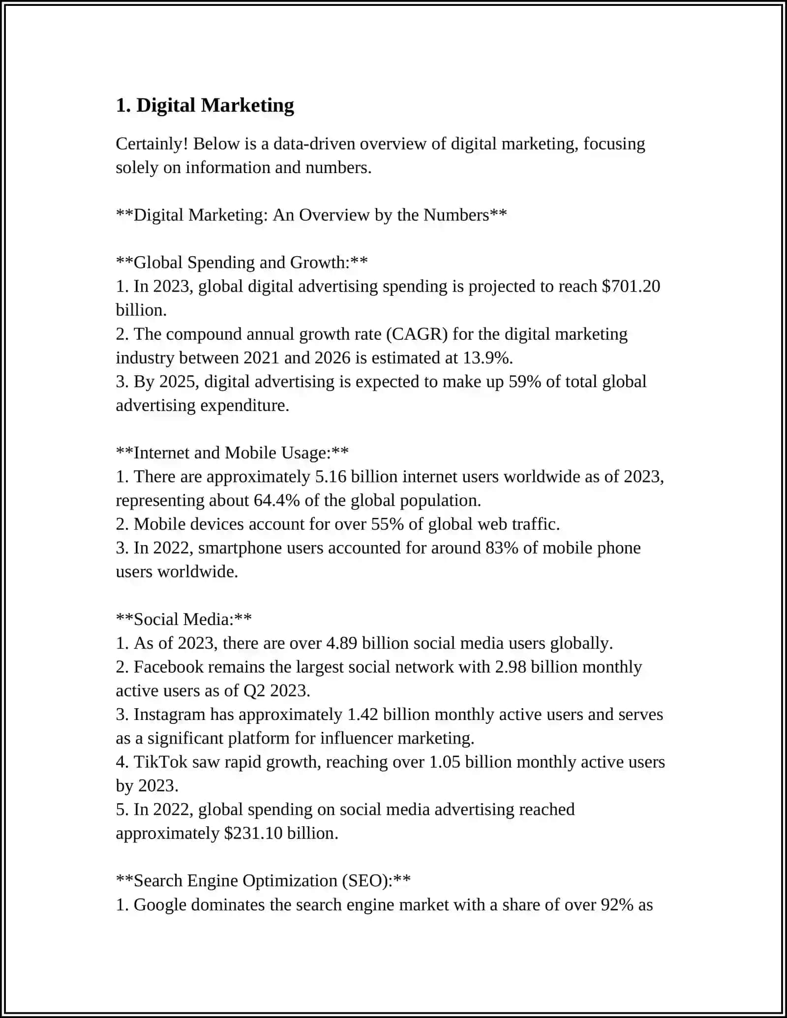 Digital Marketing: An Overview by the Numbers 3