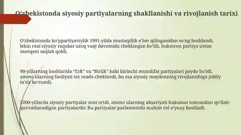 O'zbekistonda siyosiy partiyalarning ro'li 3