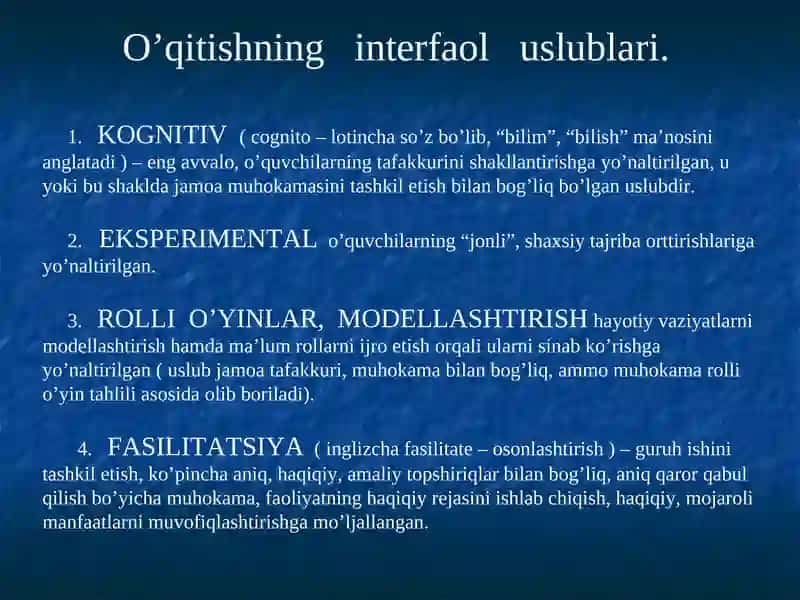 O’qitishning interfaol uslublari 3