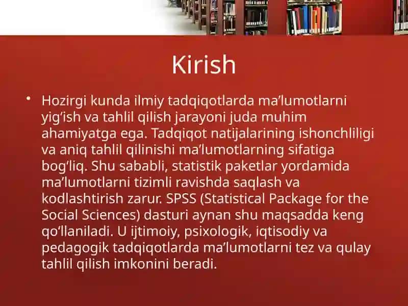 Spss dasturida maʼlumotlarni kodlashtirish 3