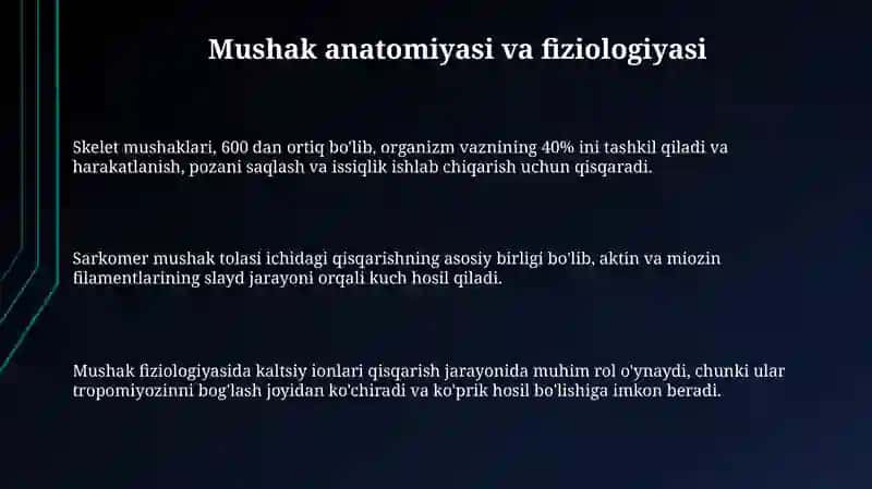 Mushaklarning funksional vazifasini o'rganish 3