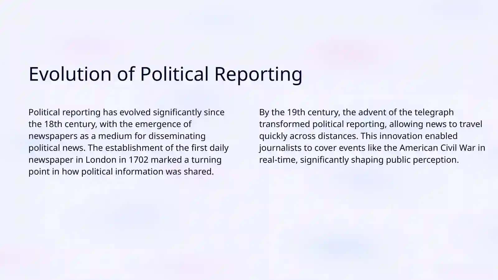 Politics and Government Reporting 3