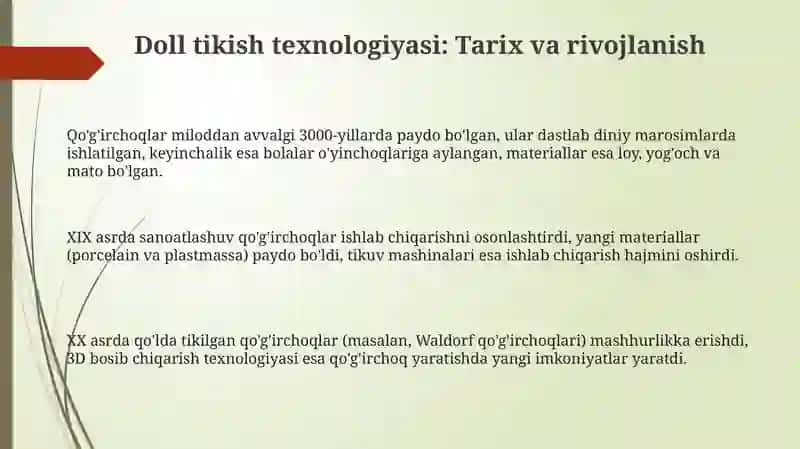 Doll tikish texnologiyasi 3