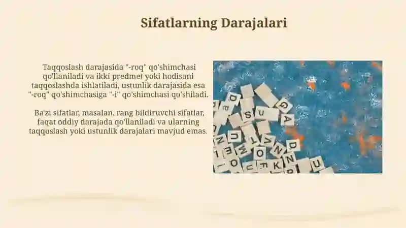 Lotin tili sifat soʻz turkumi 3