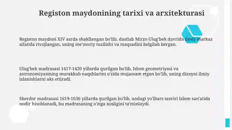 Registon maydonining tarixi va arxitekturasi 3