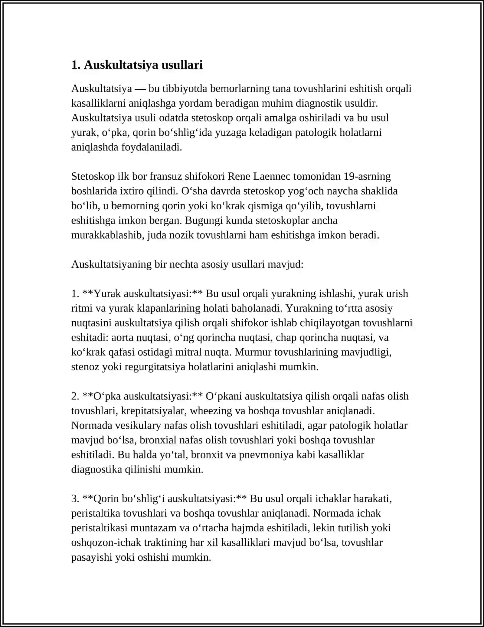 AUSKULTATSIYA, PERKUSSIYA, FONOKARDIOGRAFIYA, AUDIOMETRIYA USULLAR 3