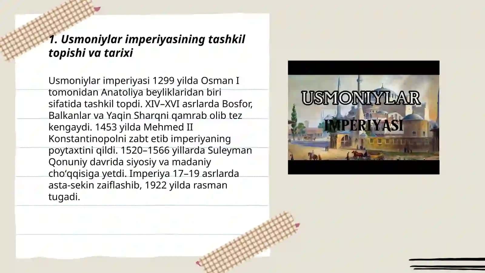 Usmoniylar imperiyasi va Amir Temur davlati 3